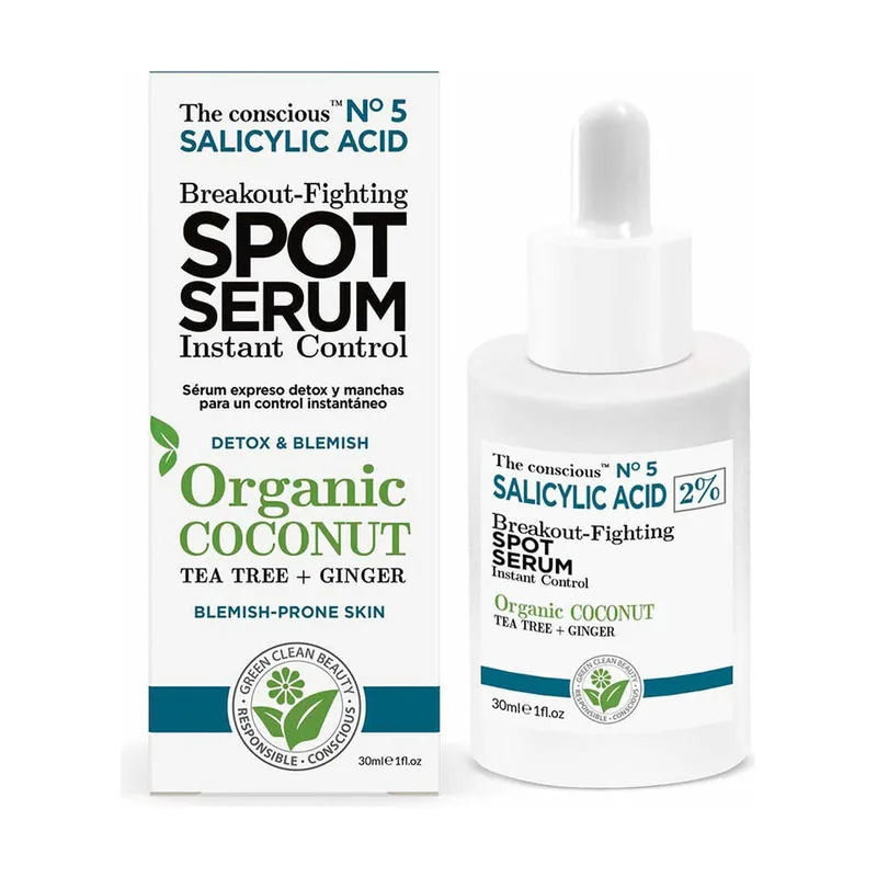 The conscious Salicylic acid breakout-fighting spot serum organic coconut 30 ml