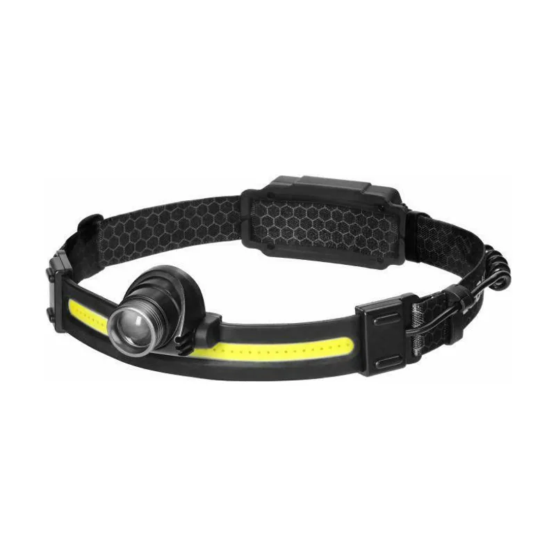 Orno Linterna frontal LED COB 3W + LED CREE 10W