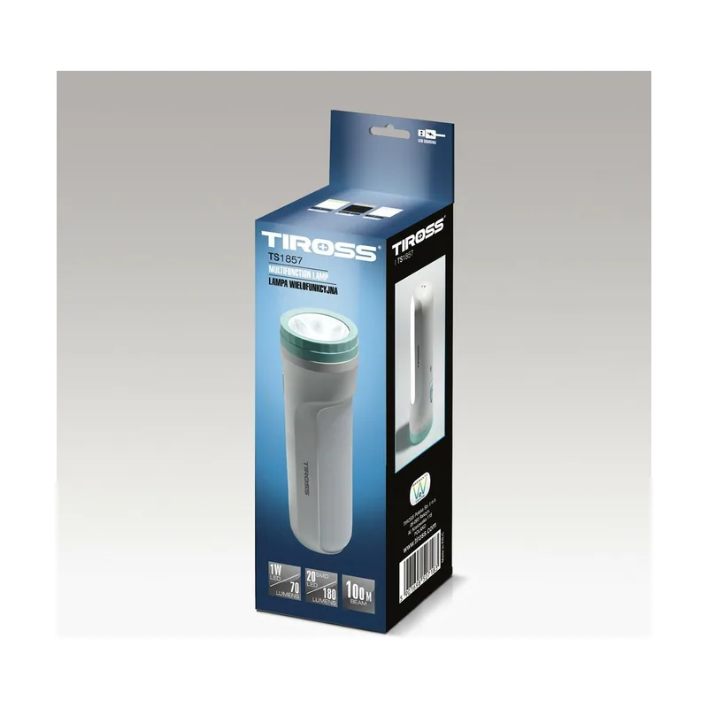 Tiross Linterna recargable 1W LED COB TS1857