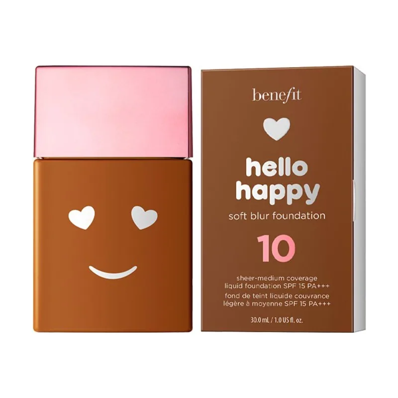 Benefit Hello Happy Soft Blur Liquid Foundation 10 Deep Warm SPF 15