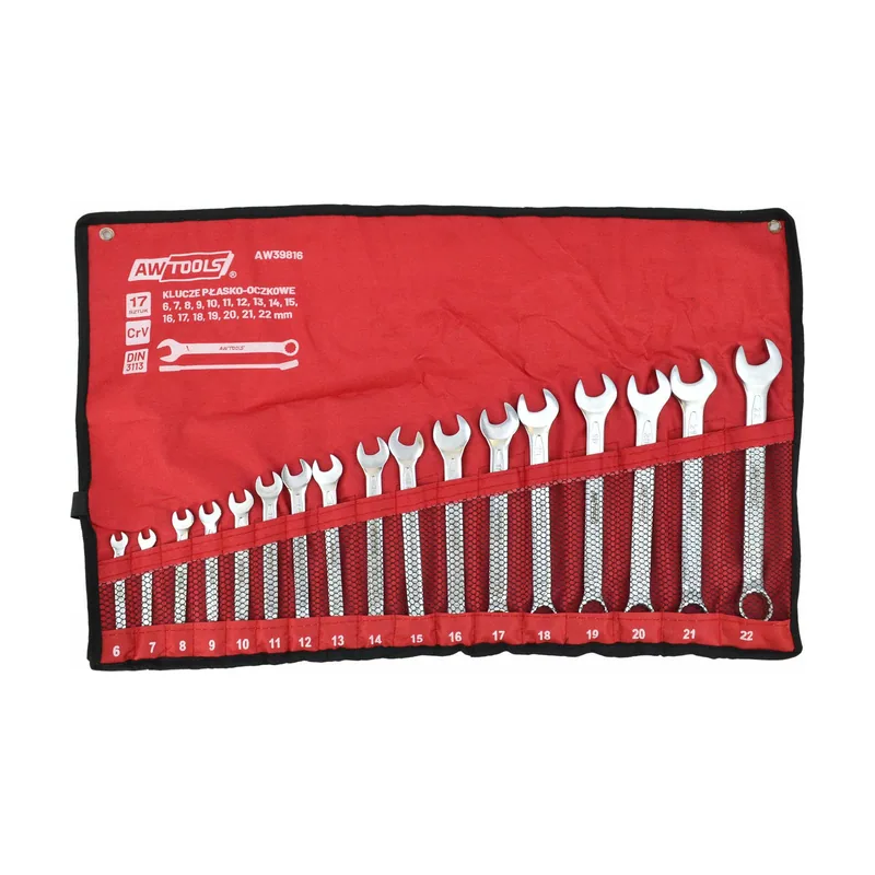 Awtools Juego de llaves combinadas 17 piezas 6-22mm