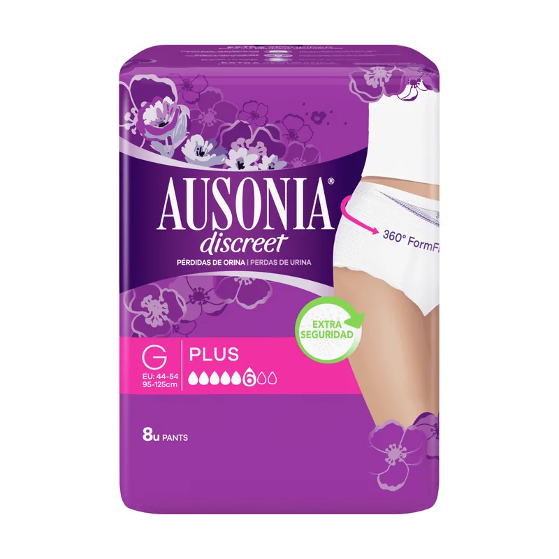 Ausonia Discreet pants de incontinencia plus talla G paquete 8