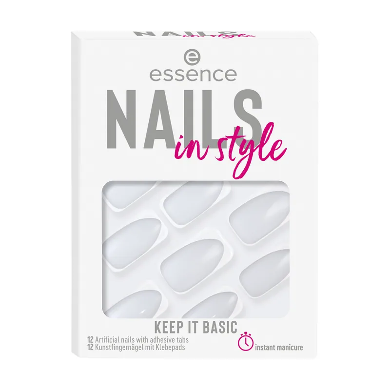 Essence nails in style Uñas de las manos Blanco Monocromo 12 pieza s