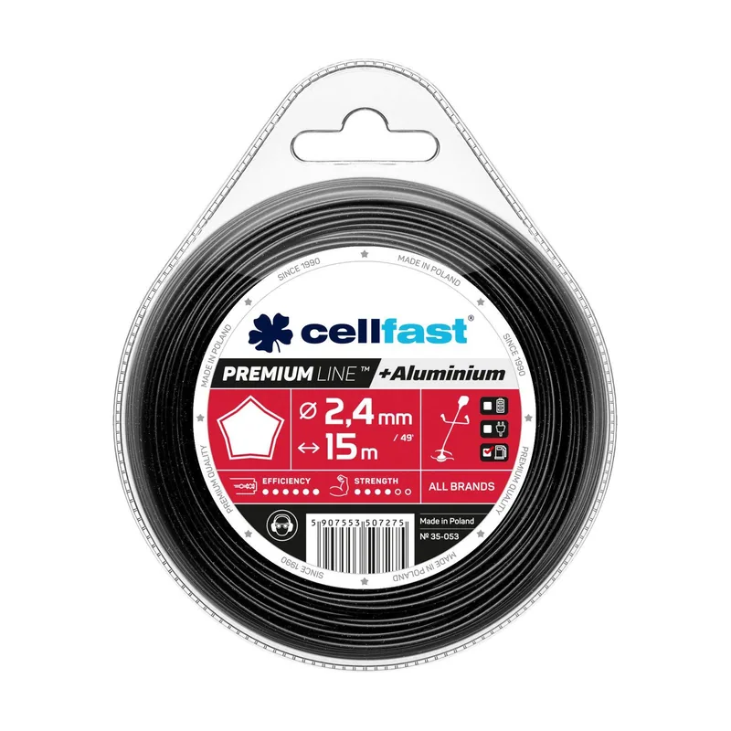 Cellfast Hilo Para Desbrozadoras Hilo Desbrozadora Premium Estrella 2,4 mm 15 m