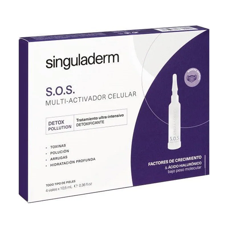 Singuladerm S.o.s. Detox-pollution 4 Viales De 10,5 ml