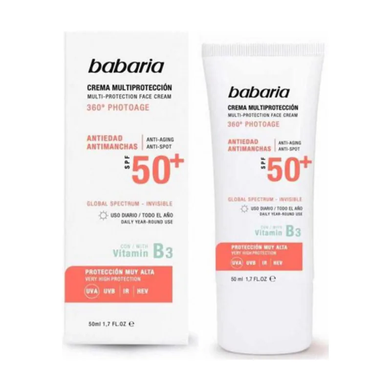 Babaria Crema Facial Multi Protectora Antiedad y Antimanchas Spf 50+