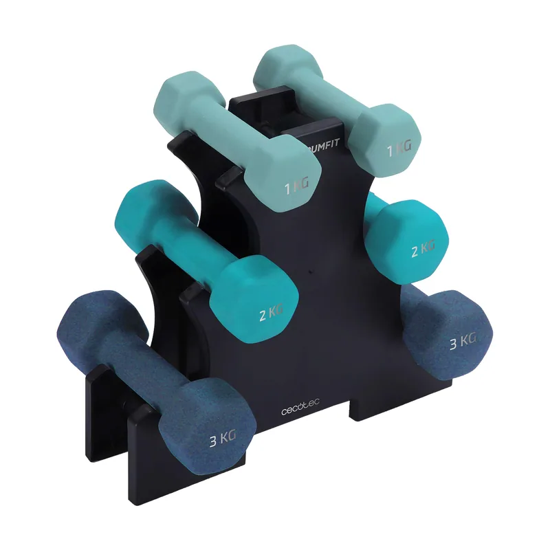 Cecotec Set de 6 Mancuernas Hexagonales Sweatproof de 1