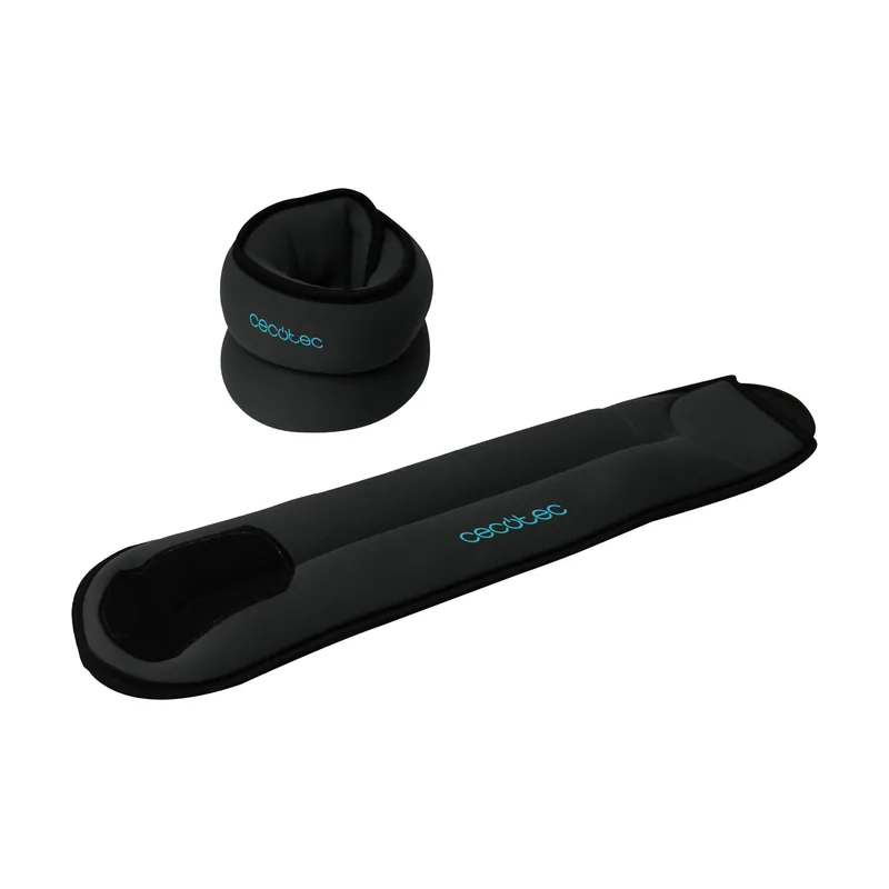Cecotec Pesas para Tobillo y Muñecas Ajustables Drumfit AnkleBell 1000 Neo. Set de 2 Tobilleras Ajustables con Velcro