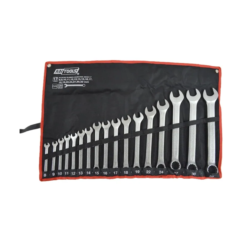 Awtools Zestaw kluczy pÅ‚asko-oczkowych 8-32mm 17szt. AW40117