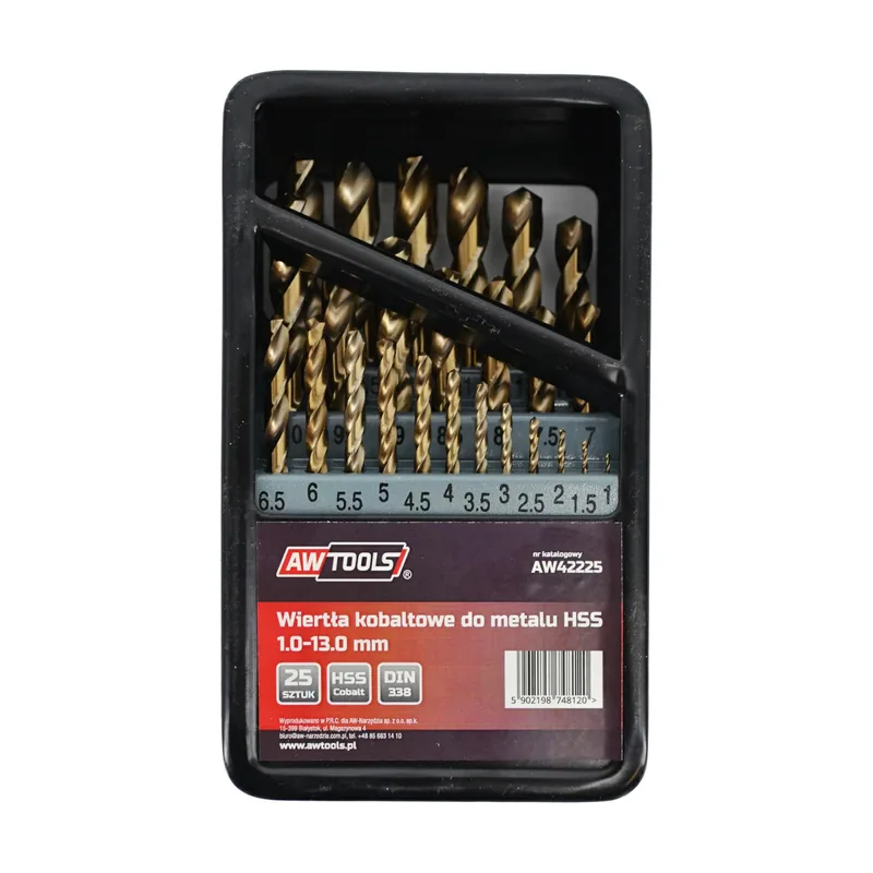Awtools Juego de brocas de metal de cobalto