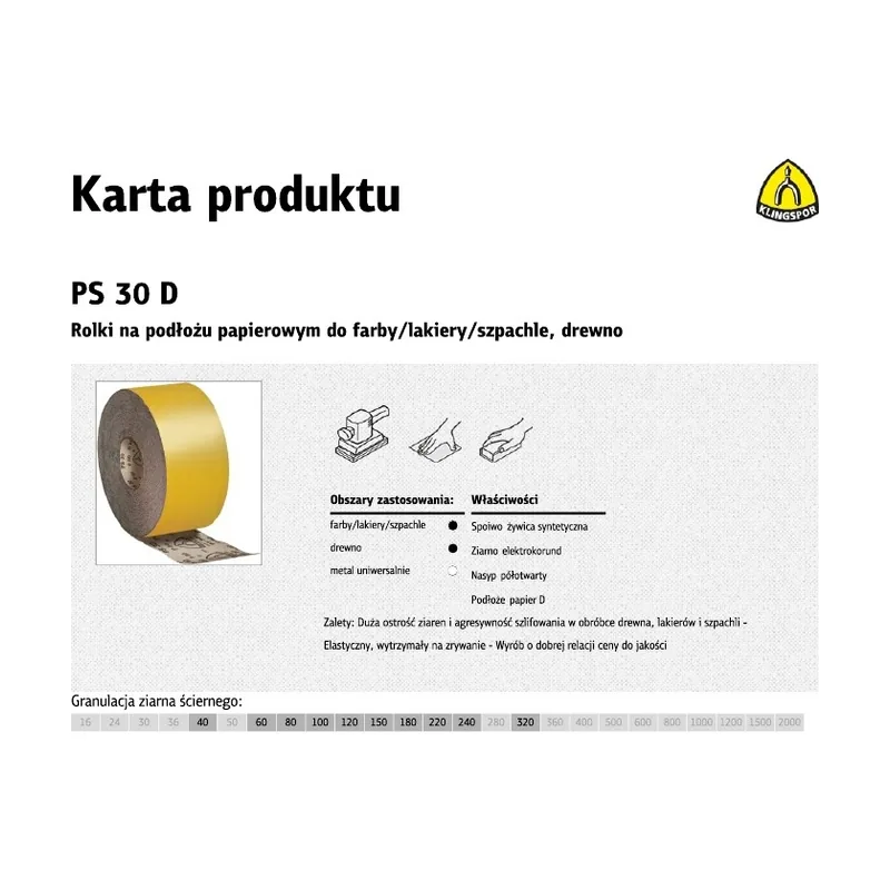 Klingspor Rollo de Lija PS30D