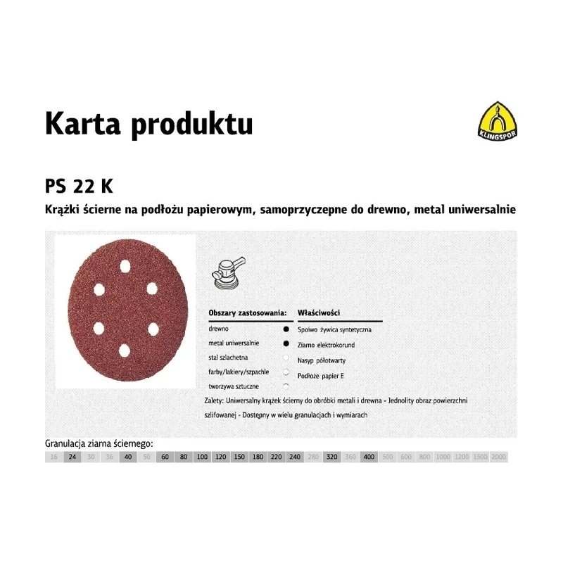 Klingspor 86634 Discos con Soporte de Papel con Sujeci�n cierre de gancho y bucle