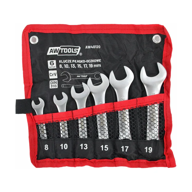 Awtools Juego de Llaves Combinadas Cortas 6 piezas 8-19 mm
