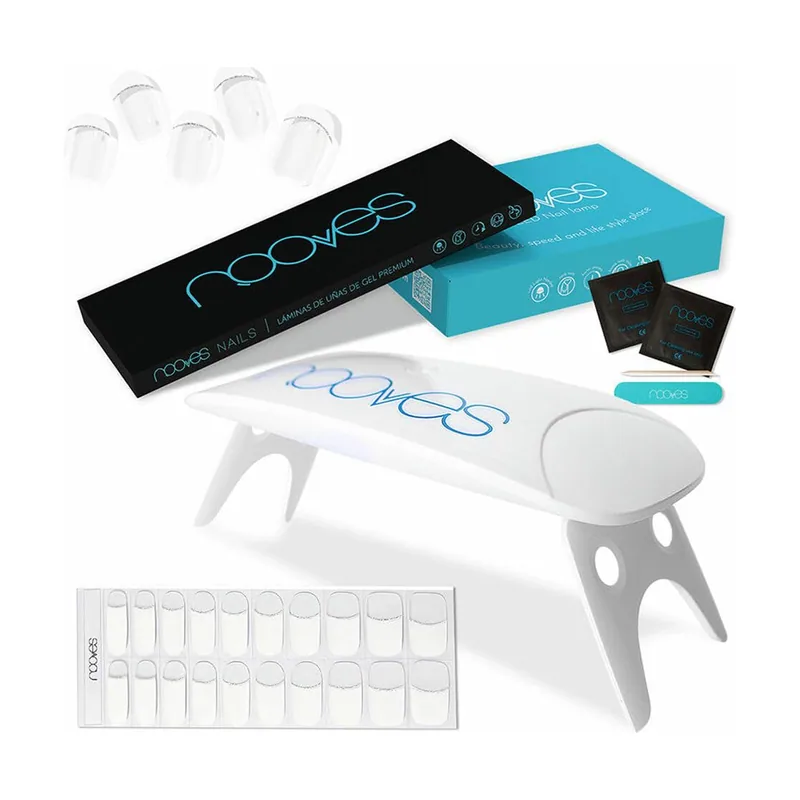 Nooves Set de Manicura Premium Láminas de Gel para Uñas Manicura Francesa 5 Piezas
