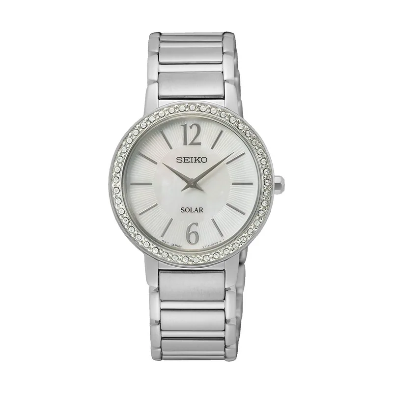 Seiko Analógico Modelo Ladies Solar Madrepérola Prateado. Marca