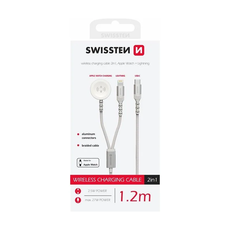 Swissten Wireless charger 2in1 apple watch and lightning