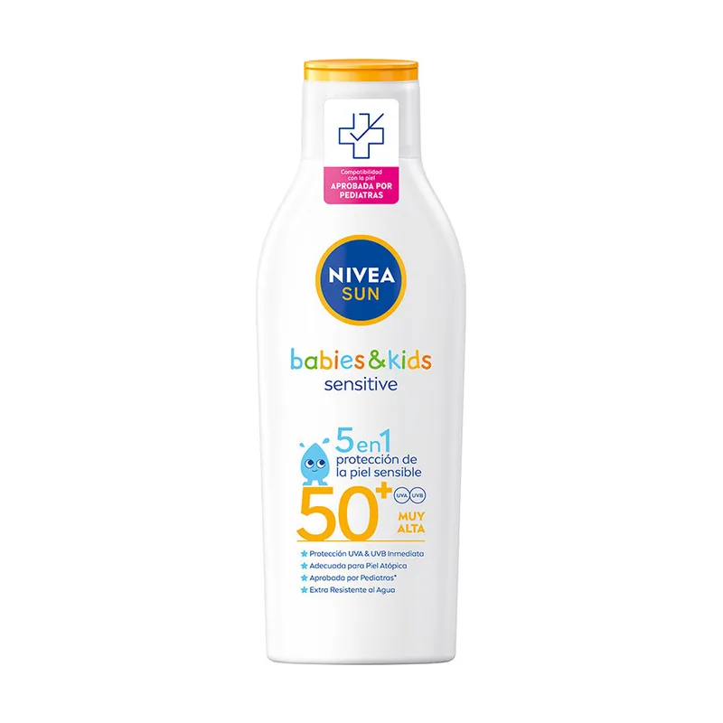 Nivea SUN Babies & Kids Sensitive Leche Solar para niños FP50+ 1 x 200 ml