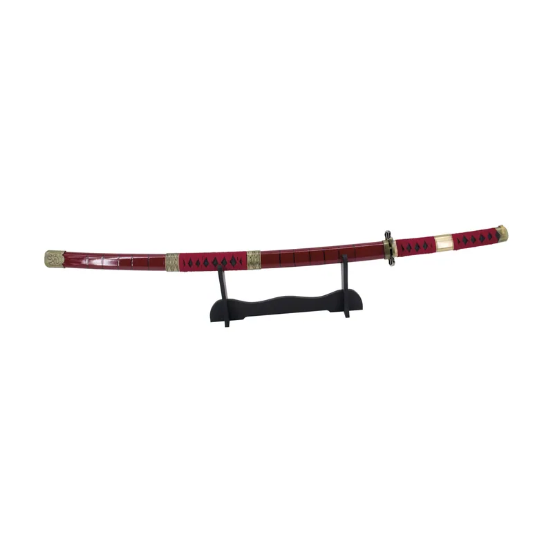 Amont Katana S5019 Sandai Kitetsu de Zoro de One Piece réplica no de 103 cm hoja de acero negra con dentado satinado