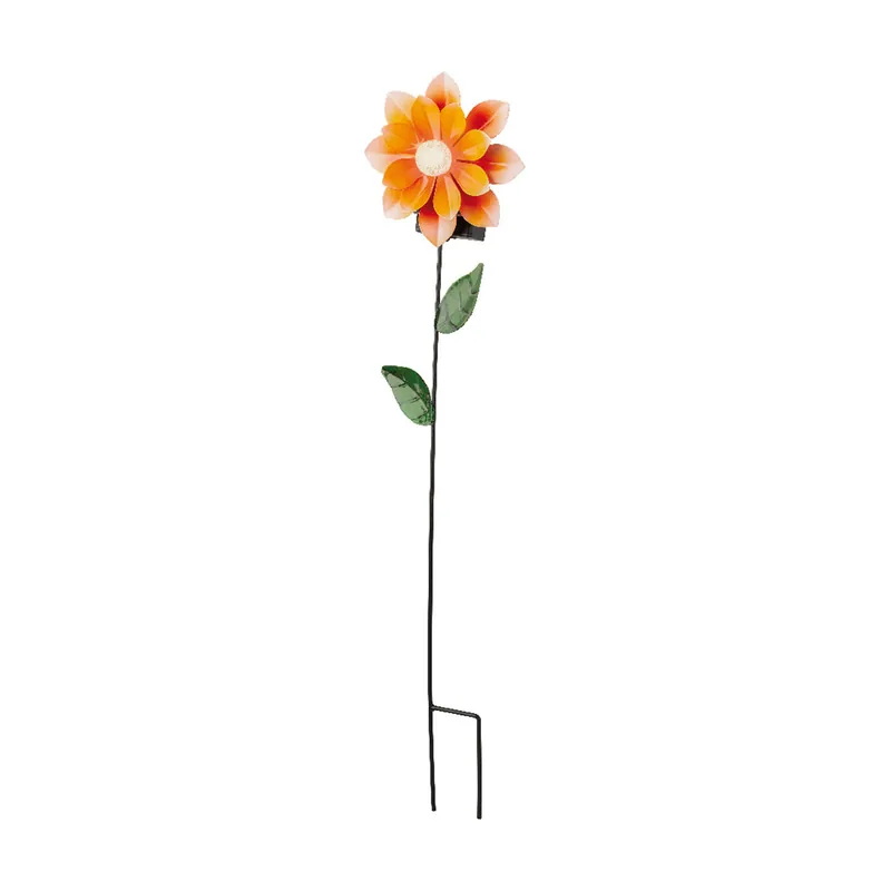 Lumineo Decoración para jardín con forma de flor LED con energía solar en blanco cálido como juego de 2 unidades en diferentes colores 2 amarillos