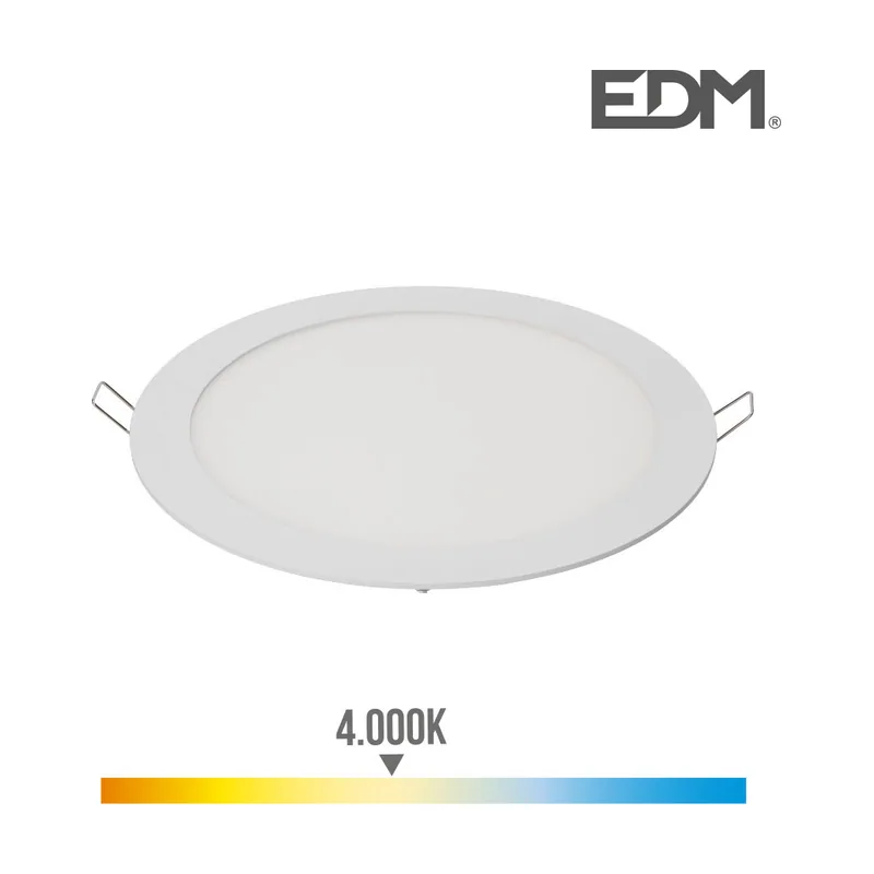 EDM 31572 Downlight Empotrable Led Marco Blanco 20W