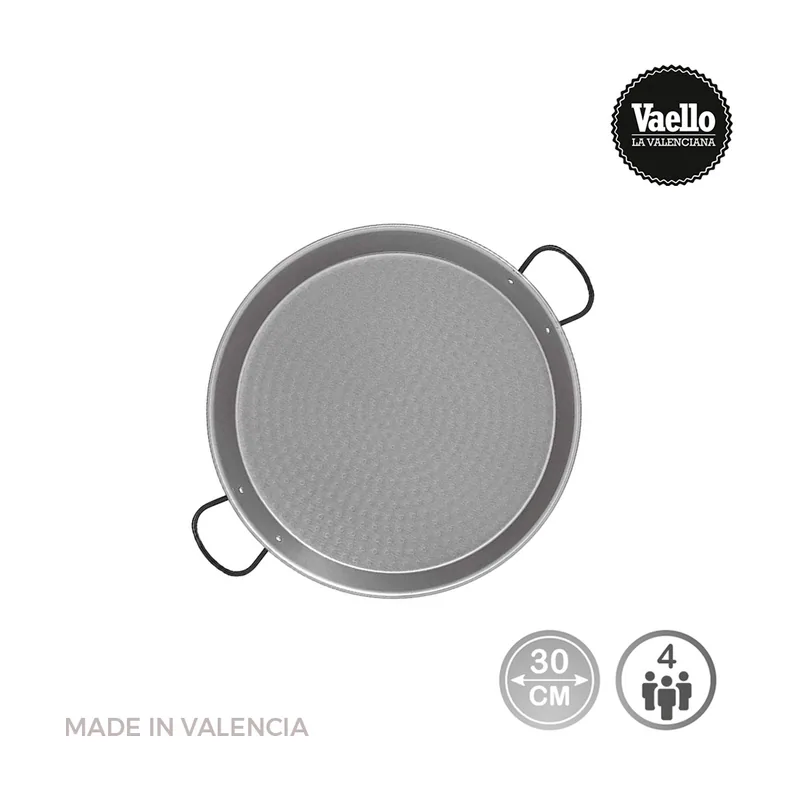 Vaello Asekible Paellera pulida diametre 30 cm disponible en varias tallas