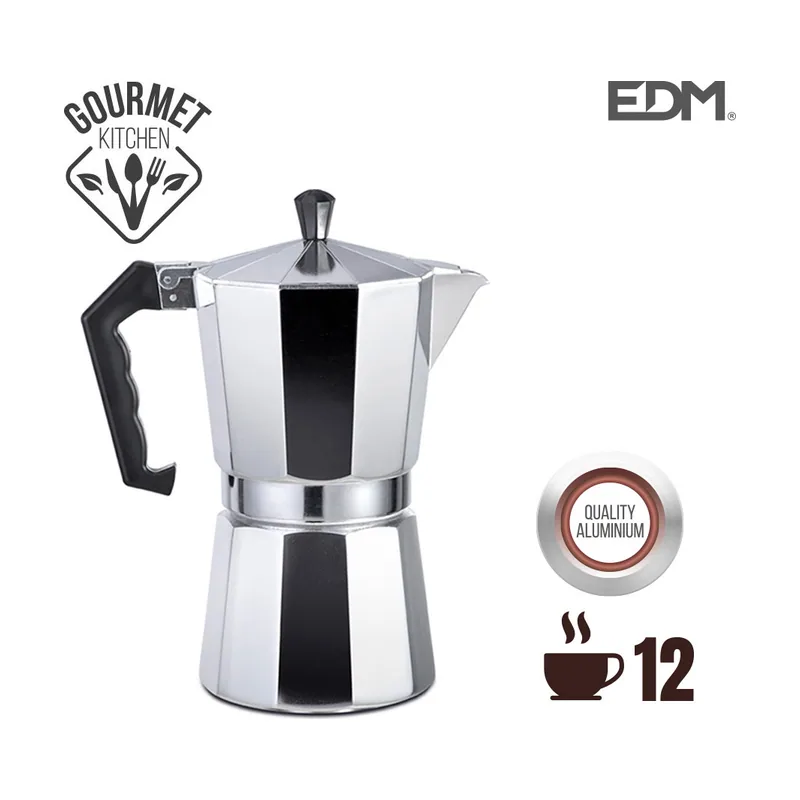 Gourmet EDM Cafetera Italiana Aluminio 12 Tazas