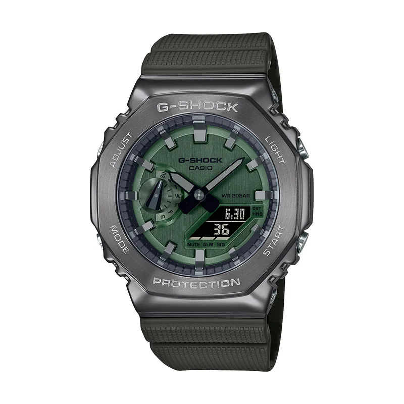 Casio G-Shock GM-2100B-3AER correa Verde oliva Dial Verde botella Hombre