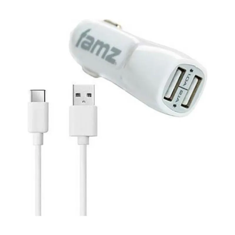 Famz Cargador USB de Coche Universal Tipo C 2100mAh