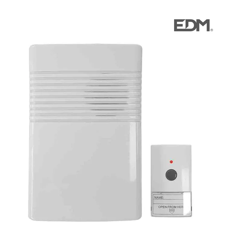 EDM 49303 Timbre sin Hilos Pulsador y Receptor a Pilas