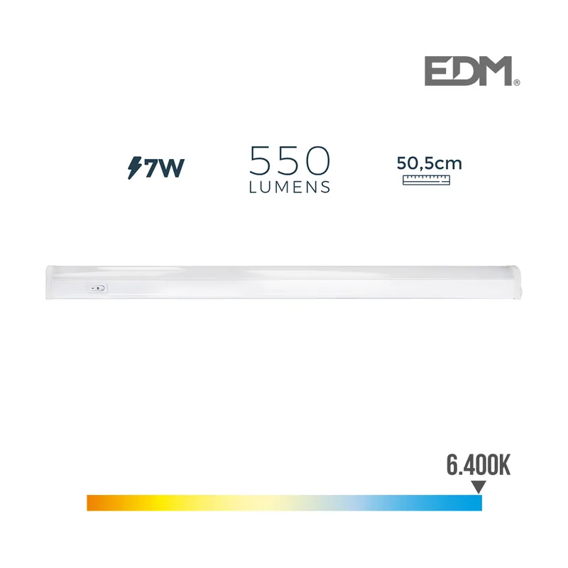 EDM Regleta Electronica Led 7W 52Cm 6.400K