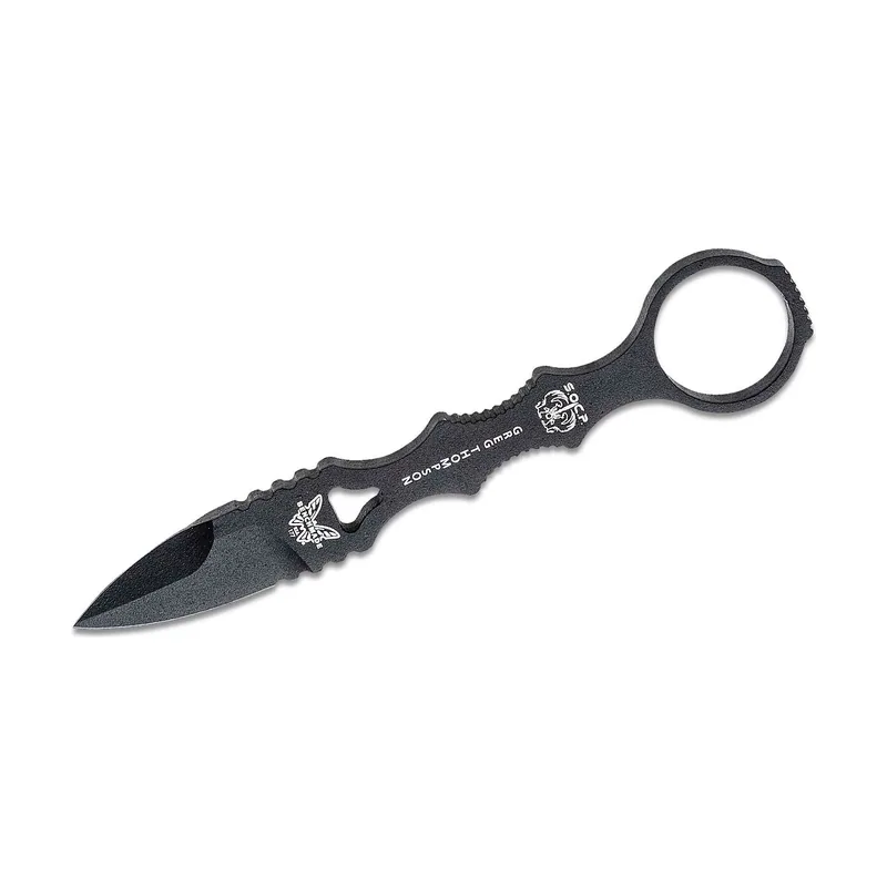 Benchmade STE-177BK Mini SOCP Cuchillo táctico liso con hoja de punta de lanza negra de 15,88 cm