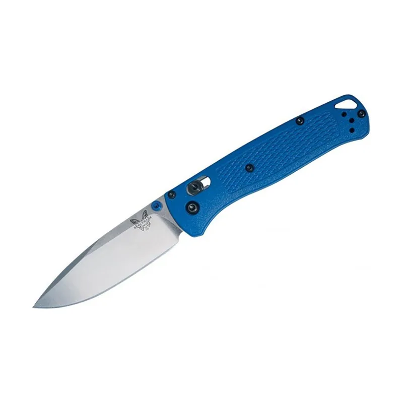 Benchmade STE-535 Cuchillo de bolsillo plegable Mini Bugout HOJA DE CPMS30V 58-60 HRC de largo 18,48 mango Grivory® azul texturizado c revestimientos