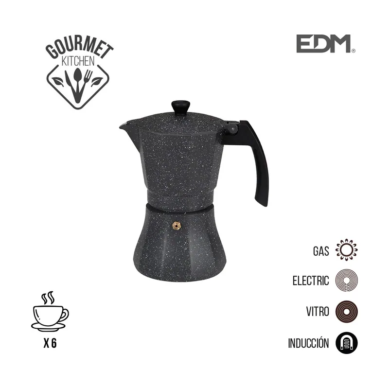 Gourmet EDM Cafetera DE Aluminio 6 Tazas Induccion