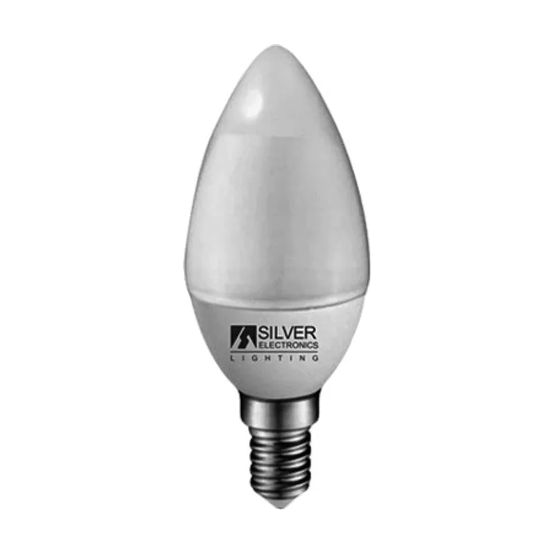 Silver Bombilla Led Vela E14