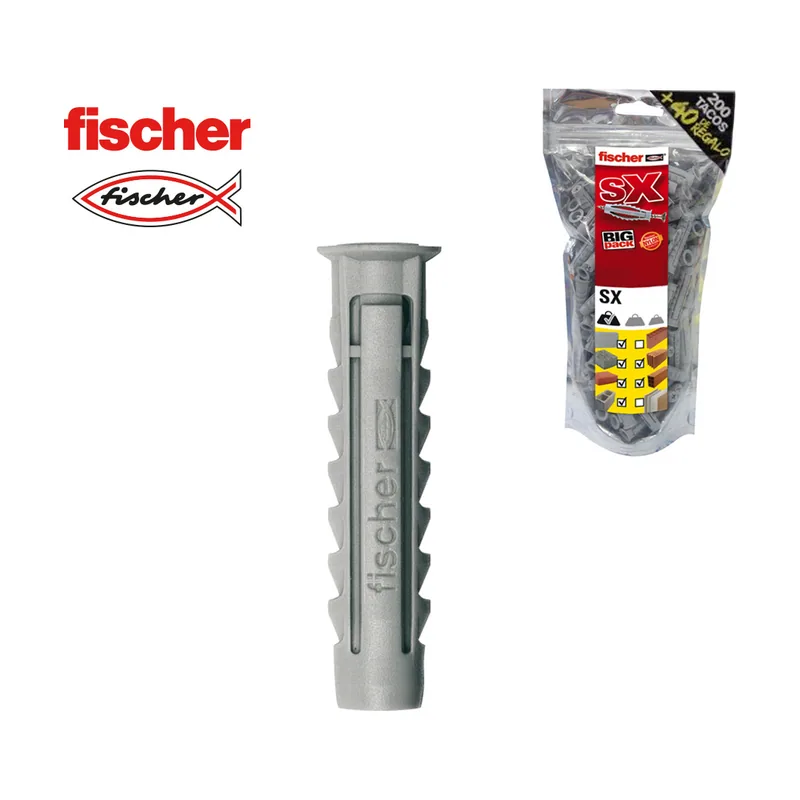 Fischer Tacos pared para hormigón SX 6x30 para fijar lámparas