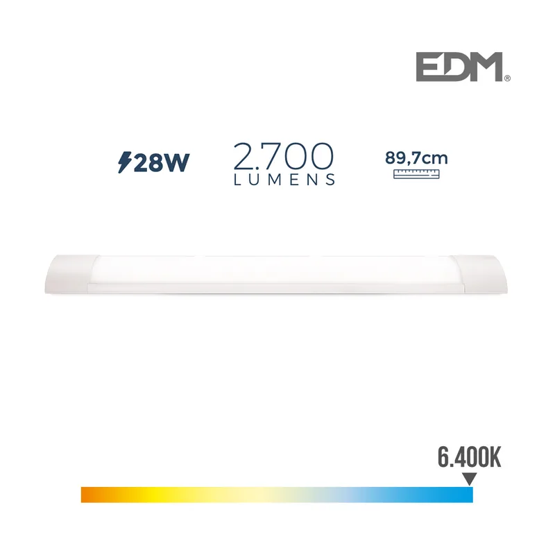 EDM Regleta electronica LED 28w 2700 lumens