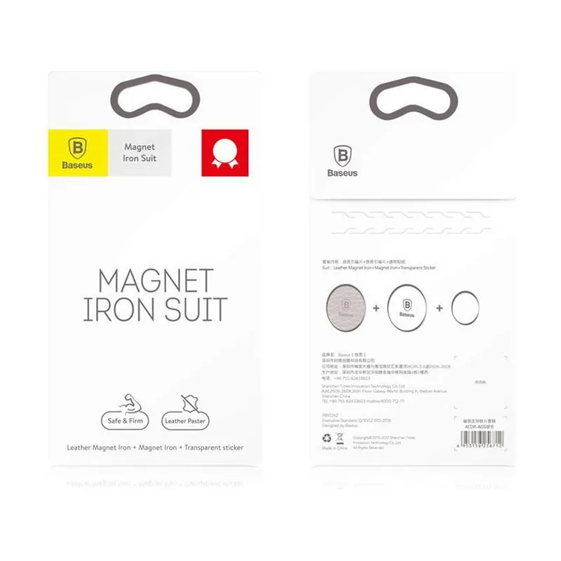Baseus Magnet Iron Suit 2X Magnetische Metallplättchen für Handyhalter Halterung fürs Auto Silber ACDR-A0S