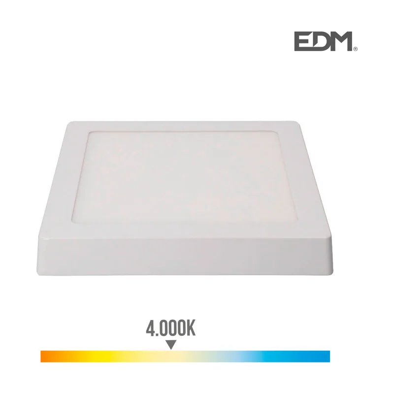 EDM Dowlight Superficie Cuadrado LED 20W 4000K LUZ DIA