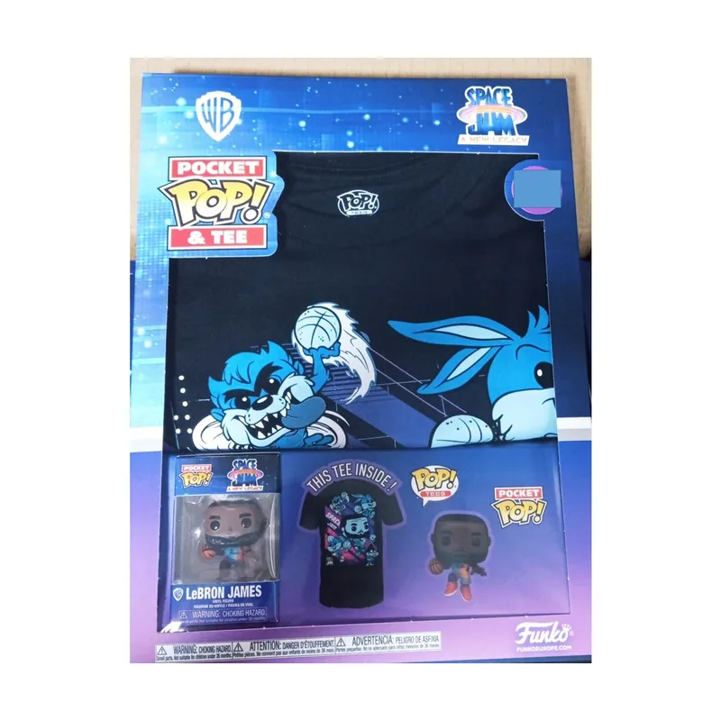 Funko Pop & tee Space Jam Looney Tunes Lebron James + Camiseta Talla XL