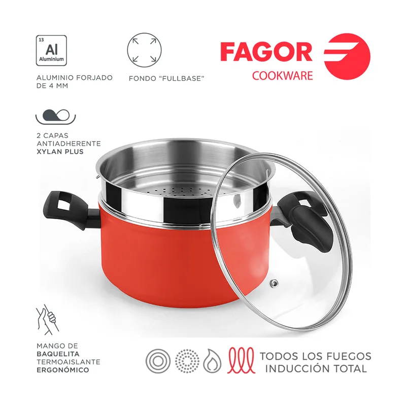Fagor Maxima Olla Vaporera Inducción 20 cm