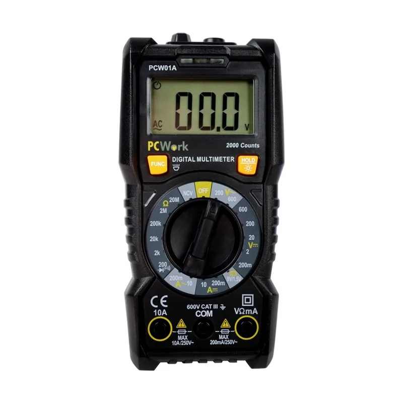 PCWork Multimetro Digital 600v/dcac 10a/dcac Resistencia 20mg ** Pcw01a