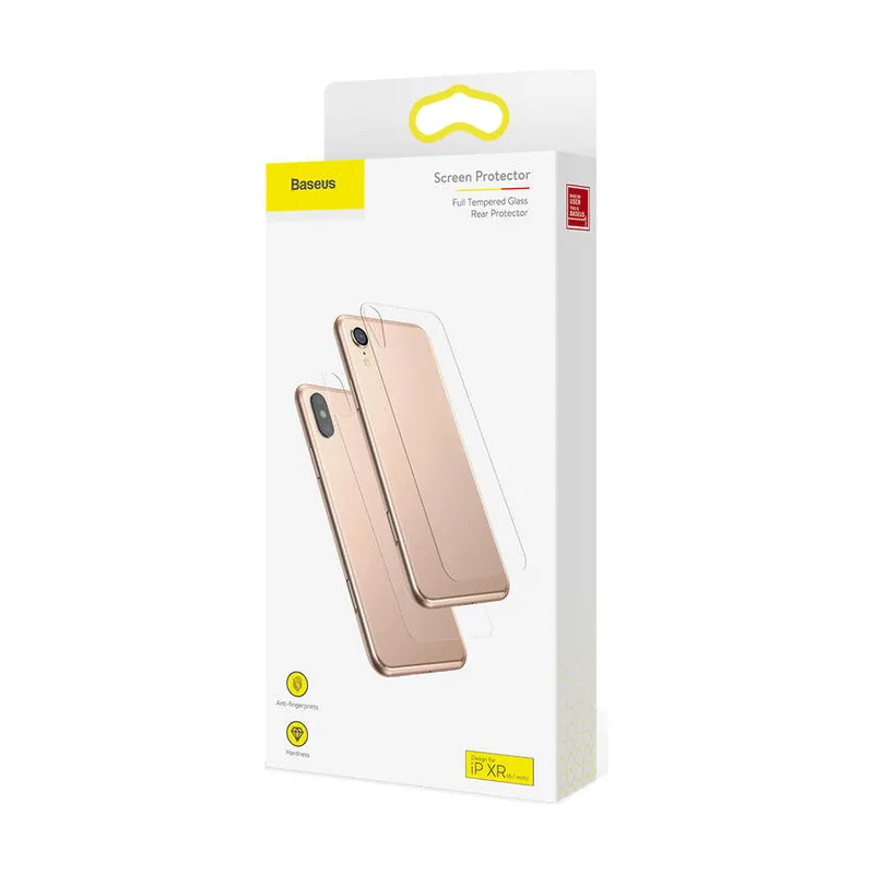 Baseus iphone xr 0.3 mm full t-glass rear protector transparent sgapiph61-abm02