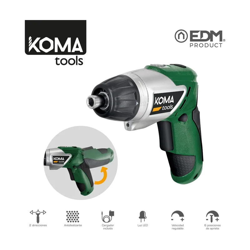 Koma tools Atornillador a bateria reversible 3,6v litio 1300ma 17,5x14,8cm