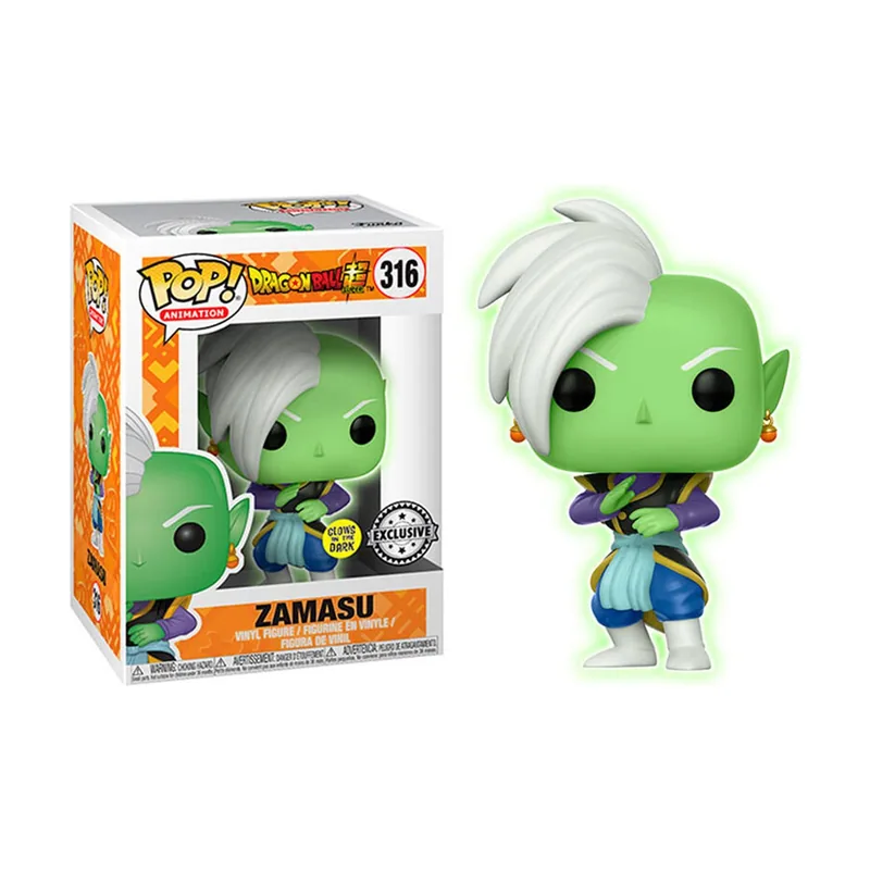 Funko pop dragon ball super zamasu glow in the dark brillo en la oscuridad exclusivo nº316 caja