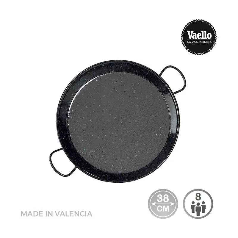 Vaello PAELLERA Tradicional Acero ESMALTADO Ø38cm 8 Personas