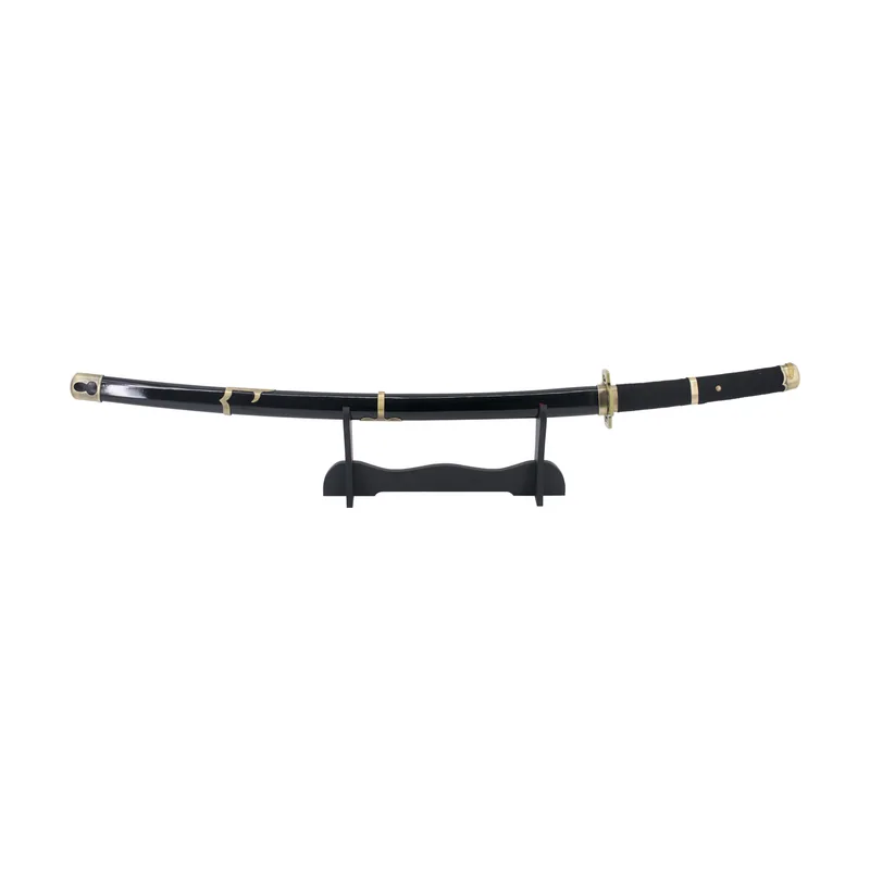 Amont Katana S5016 Yubashiri de Zoro de One Piece réplica no de 103 cm hoja de acero acabado en negro con dentado satinado