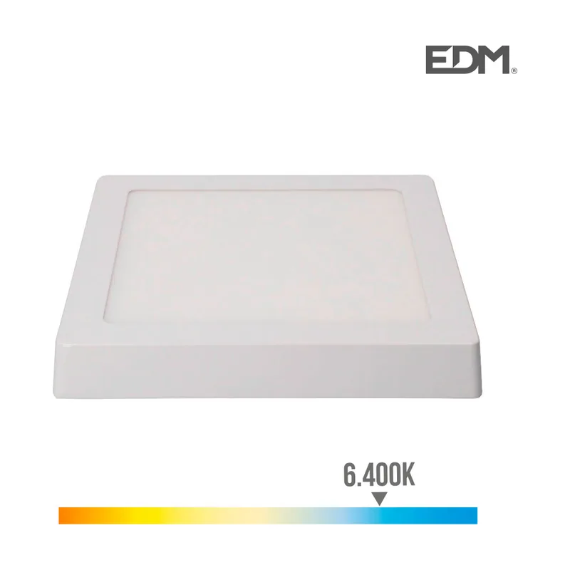 EDM Downlight superficie cuadrado led 20w 6.400k luz día