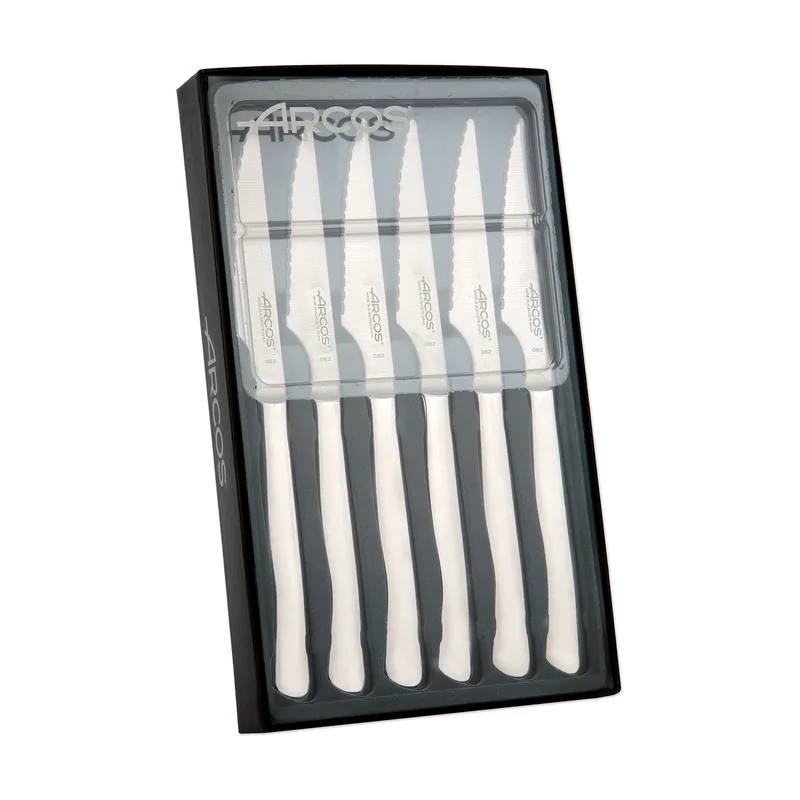 Arcos Juego de Cuchillos Chuleteros de Mesa 378000 monoblock de una pieza