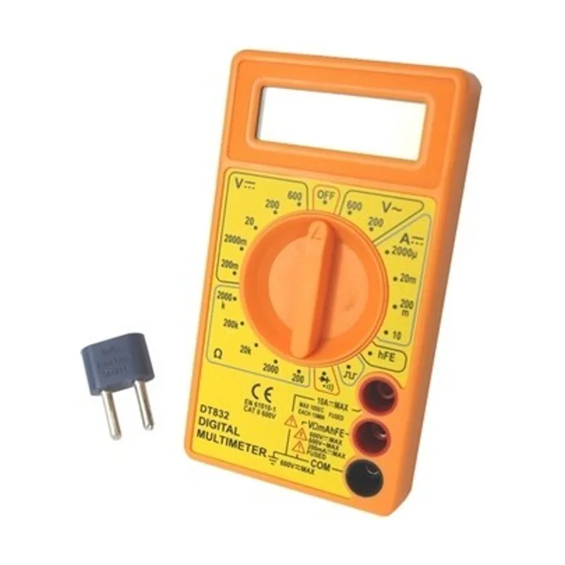 Silver Multimetro Digital 600Vdc 600Vac 10Adc DT832