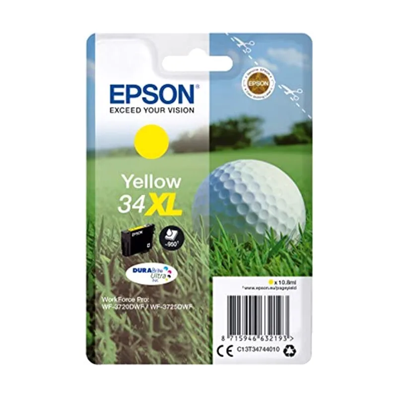 Epson Golf ball Singlepack Yellow 34XL DURABrite Ultra Ink